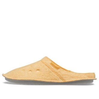 Crocs クラシック カジュアル シックン ステイウォーム ユニセックス イエロー スリッパ 203600-838 Crocs クラシック カジュアル シックン ステイウォーム ユニセックス イエロー スリッパ 203600-838