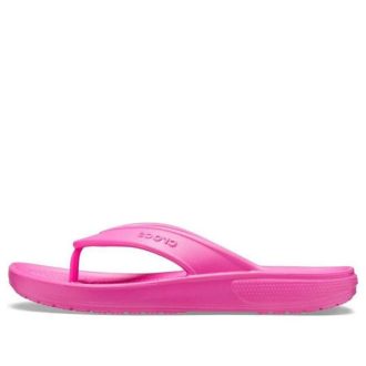 Crocs クラシック ソフトソール コージー フリップフロップ ユニセックス ピンク 206119-6QQ