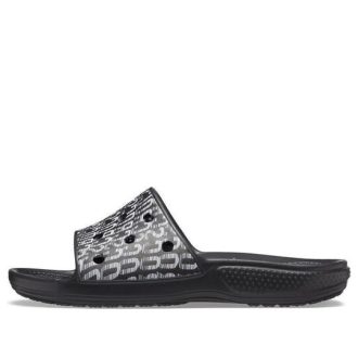 Crocs クラシック ロゴ モーション スライド “ブラック ホワイト” 206124-066 Crocs クラシック ロゴ モーション スライド “ブラック ホワイト” 206124-066
