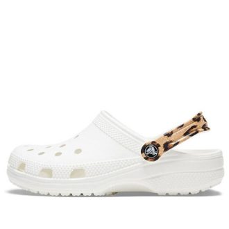 Crocs クラシック クロッグ ビーチサンダル レオパードプリント ホワイト 206638-1D1