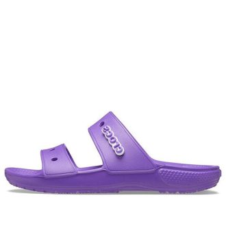 Crocs クラシック ソフトソール コージー フラットヒール スポーツスリッパ ユニセックス パープル 206761-518