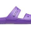 Crocs クラシック ソフトソール コージー フラットヒール スポーツスリッパ ユニセックス パープル 206761-518