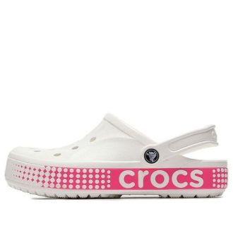 Crocs クラシッククロッグ 通気性 滑り止めシューズ ピンク ホワイト 206852-100 Crocs クラシッククロッグ 通気性 滑り止めシューズ ピンク ホワイト 206852-100