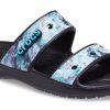 Crocs クラシック カジュアル ユニセックス ブルー ブラック スリッパ 207283-988