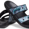 Crocs クラシック カジュアル ユニセックス ブルー ブラック スリッパ 207283-988