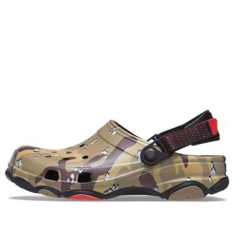 Crocs クラシック クロッグ デザート カモフラージュ ビーチ ユニセックス ブラック ブラウン サンダル 207305-088