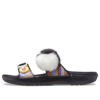 Crocs クラシック ソフトソール コージー フラットヒール スポーツスリッパ ユニセックス ブラック 207403-001