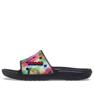 Crocs クラシック バブルブロック スライド “ブラックマルチ” 207408-0C4