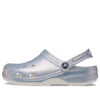 Crocs クラシック カジュアル ユニセックス メタリックシルバー ピンク サンダル 207551-90H