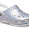 Crocs クラシック カジュアル ユニセックス メタリックシルバー ピンク サンダル 207551-90H