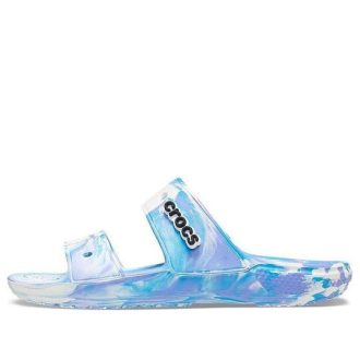 Crocs クラシック クロッグ マーブル ビーチ ユニセックス ホワイトブルー スリッパ “ホワイトブルー” 207701-1FK
