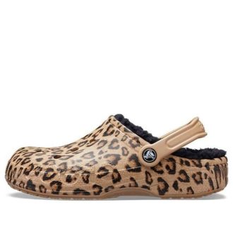 Crocs Baya ライニング クロッグ レオパードプリント スリッパ 205975-98R