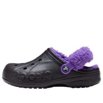 Crocs Baya ラインド ファズ ストラップ クロッグ “ブラックパープル” 20663309V
