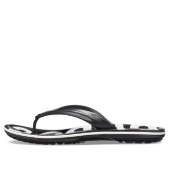 Crocs Crocband プリント フリップフロップ ブラック ホワイト 205943-066
