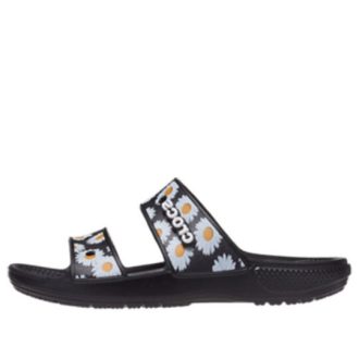 Crocs Daisy 軽量 耐摩耗性 スポーツスリッパ ユニセックス ブラック ホワイト 207284-0ZI