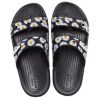 Crocs Daisy 軽量 耐摩耗性 スポーツスリッパ ユニセックス ブラック ホワイト 207284-0ZI