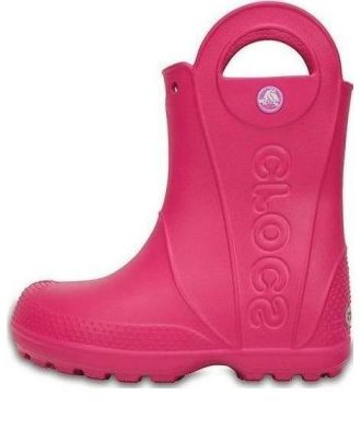 Crocs (GS) キャンディピンク ハンドルイット レインブーツ “ピンク” 12803-6X0