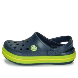 Crocs (GS) クロックバンド カットアウトディテール ラウンドトゥ クロッグ “ネイビーグリーン” 204537-4K6