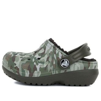 Crocs (GS) カモフラージュプリント ラウンドトゥ クロッグ “グリーンブラウン” 204817-3R3