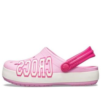 Crocs (GS) クロックバンド ロゴ クロッグ “ピンクホワイト” 205533-6I2