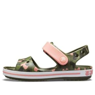 Crocs (GS) クロックバンド シーズナル グラフィック サンダル “グリーン ピンク” 205765-737
