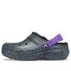 Crocs (GS) クラシック ラインド クロッグ “ブラック パープル スパークル” 205937-9BD