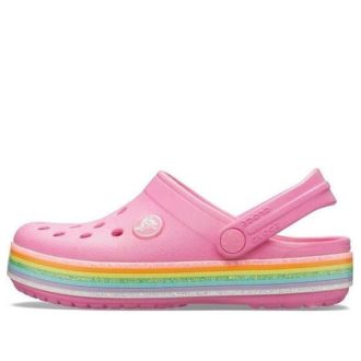 Crocs (GS) クロックバンド レインボーグリッター クロッグ “ピンク” 206151-669