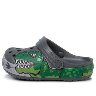 Crocs (GS) ファン ラボ ディノ バンド ライト クロッグ “グレーグリーン” 206157-0DA