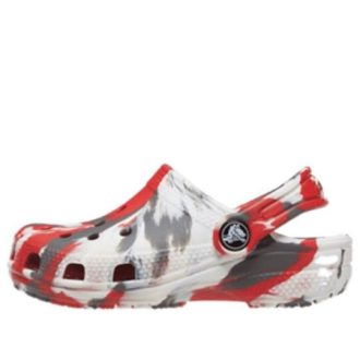 Crocs (GS) クラシック マーブル クロッグ “ホワイト レッド グレー” 207002-884