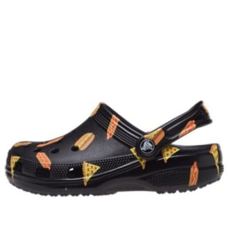 Crocs (GS) クラシック フードプリント クロッグ “ブラックイエロー” 207150-001