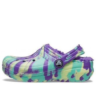 Crocs (GS) クラシック ラインド マーブル クロッグ “ネオンパープルマルチ” 207238-573