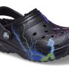 Crocs (GS) クラシック ファズ ライン クロッグ「ブラック ライトニング」207322-0C4