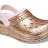 Crocs (GS) クラシック ラインド グリッター クロッグ “ゴールド ピンク” 207462-2UB