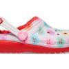 Crocs (GS) クラシック ラインド エレベーテッド スウィートハート クロッグ “レッド ホワイト” 207738-119