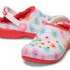 Crocs (GS) クラシック ラインド エレベーテッド スウィートハート クロッグ “レッド ホワイト” 207738-119