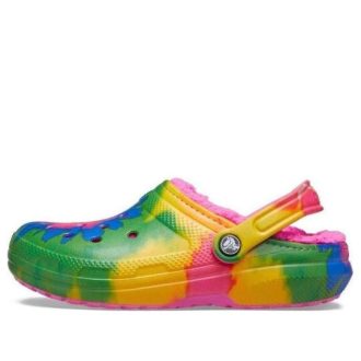 Crocs (GS) クラシック タイダイ ファズ ライニング クロッグ “マルチカラー” A206341-6RW