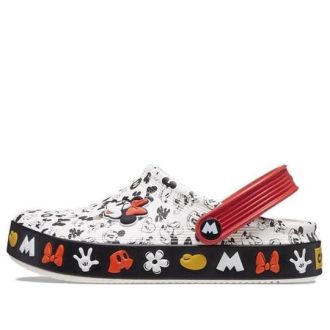 Crocs (GS) x ミッキー オフコート クロッグ “ホワイト ブラック レッド” 208850-100
