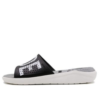 Crocs LiteRide LOGO ユニセックス ブラック スリッパ “ブラックホワイト” 205562-066 Crocs LiteRide LOGO ユニセックス ブラック スリッパ “ブラックホワイト” 205562-066