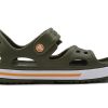 Crocs (PS) フラットカジュアル アーミーグリーンサンダル 14854-309