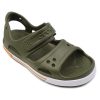 Crocs (PS) フラットカジュアル アーミーグリーンサンダル 14854-309