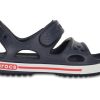 Crocs (PS) ベルクロ フラット スポーツ ディープブルー サンダル 14854-462
