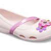 Crocs (PS) リナ チャーム フラット フラワー ペールピンク サンダル 205529-6PI
