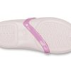 Crocs (PS) リナ チャーム フラット フラワー ペールピンク サンダル 205529-6PI