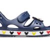 Crocs (PS) ファニーミッキー ベルクロ アウトドア オープントゥ フラットヒール スポーツ ディープブルー サンダル 206171-410