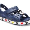 Crocs (PS) ファニーミッキー ベルクロ アウトドア オープントゥ フラットヒール スポーツ ディープブルー サンダル 206171-410