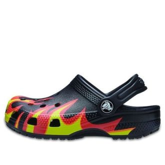 Crocs (PS) クラシック フレイム ブロイルド クロッグ “ブラック レッド グリーン” 206629-0X9