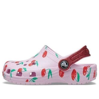 Crocs (PS) クラシッククロッグ フルーツプリント スタイリッシュ スポーツ ピンク サンダル 207150-6GD