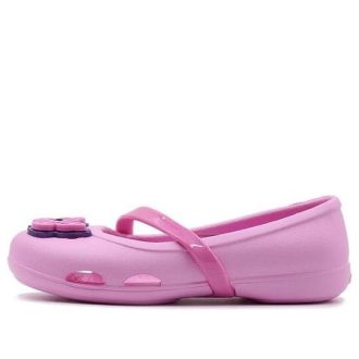 Crocs (PS) Lina フラット スモール カジュアル ピンク サンダル 205040-6I2 Crocs (PS) Lina フラット スモール カジュアル ピンク サンダル 205040-6I2