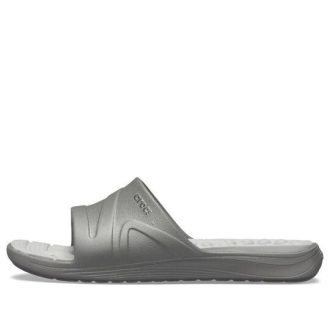 Crocs Reviva Cozy ノンスリップ フラット スポーツ スリッパ ユニセックス グレー 205546-0DV