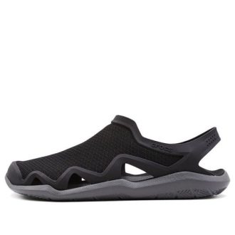 Crocs Swiftwater Wave サンダル フラット “ブラックグレー” 205701-0DD Crocs Swiftwater Wave サンダル フラット “ブラックグレー” 205701-0DD